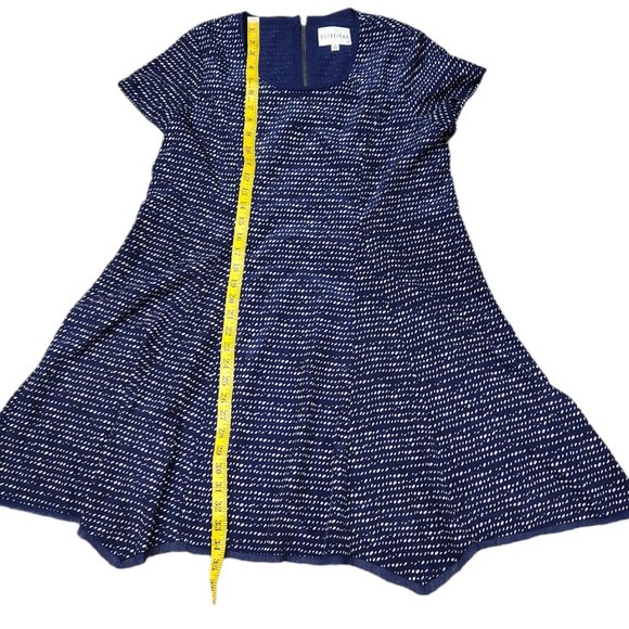 Olive + Oak Polka Dot Blue light sheer lined Dress Size M - Picture 2 of 6